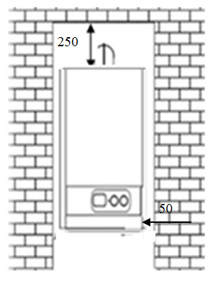 Схема монтажа отопительного котла между стенами